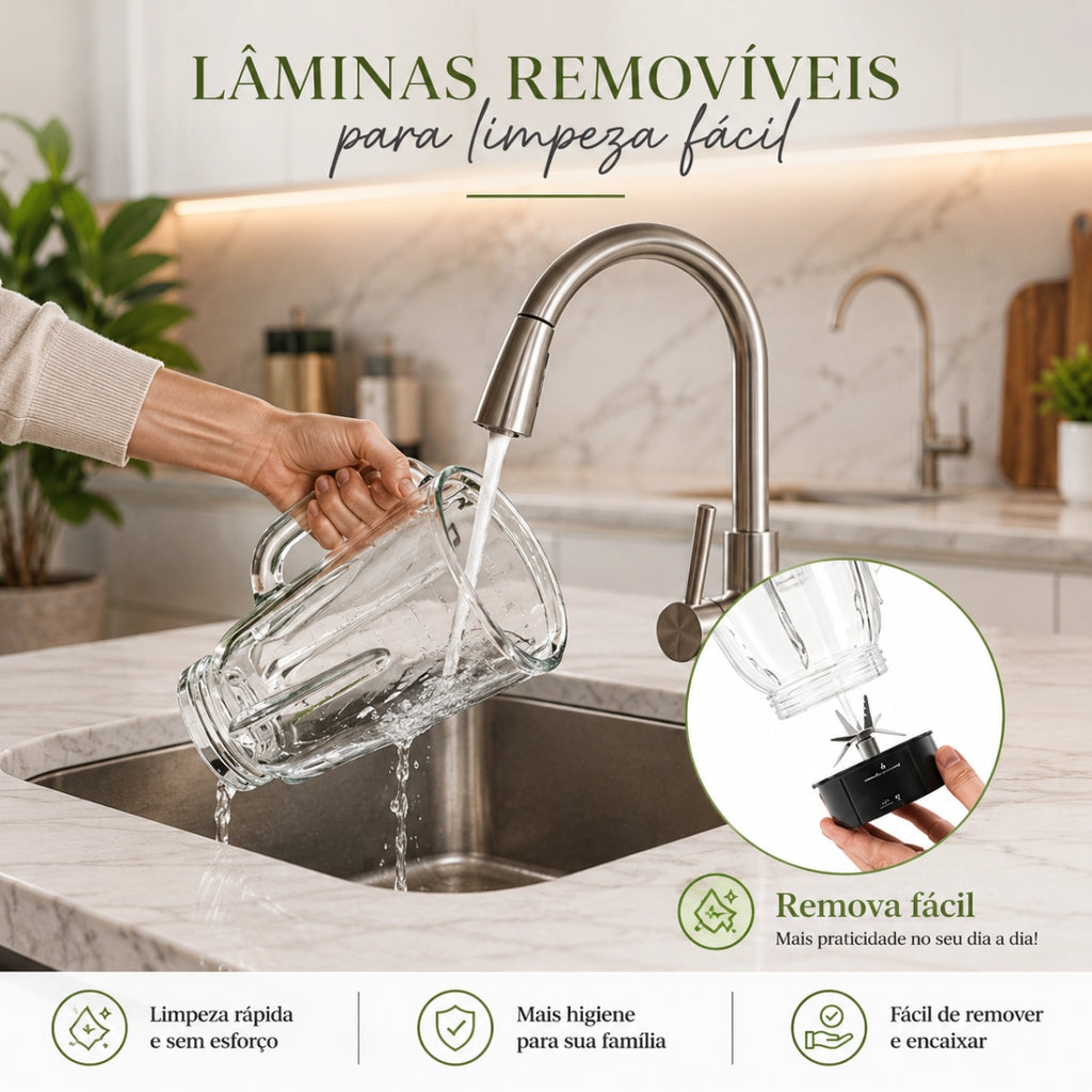 Liquidificador Multiuso 5 em 1 Com 2 Jarras de Vidro + BRINDE Porta Tempero Vertical 16 Potes - COMPRE 1 LEVE 2