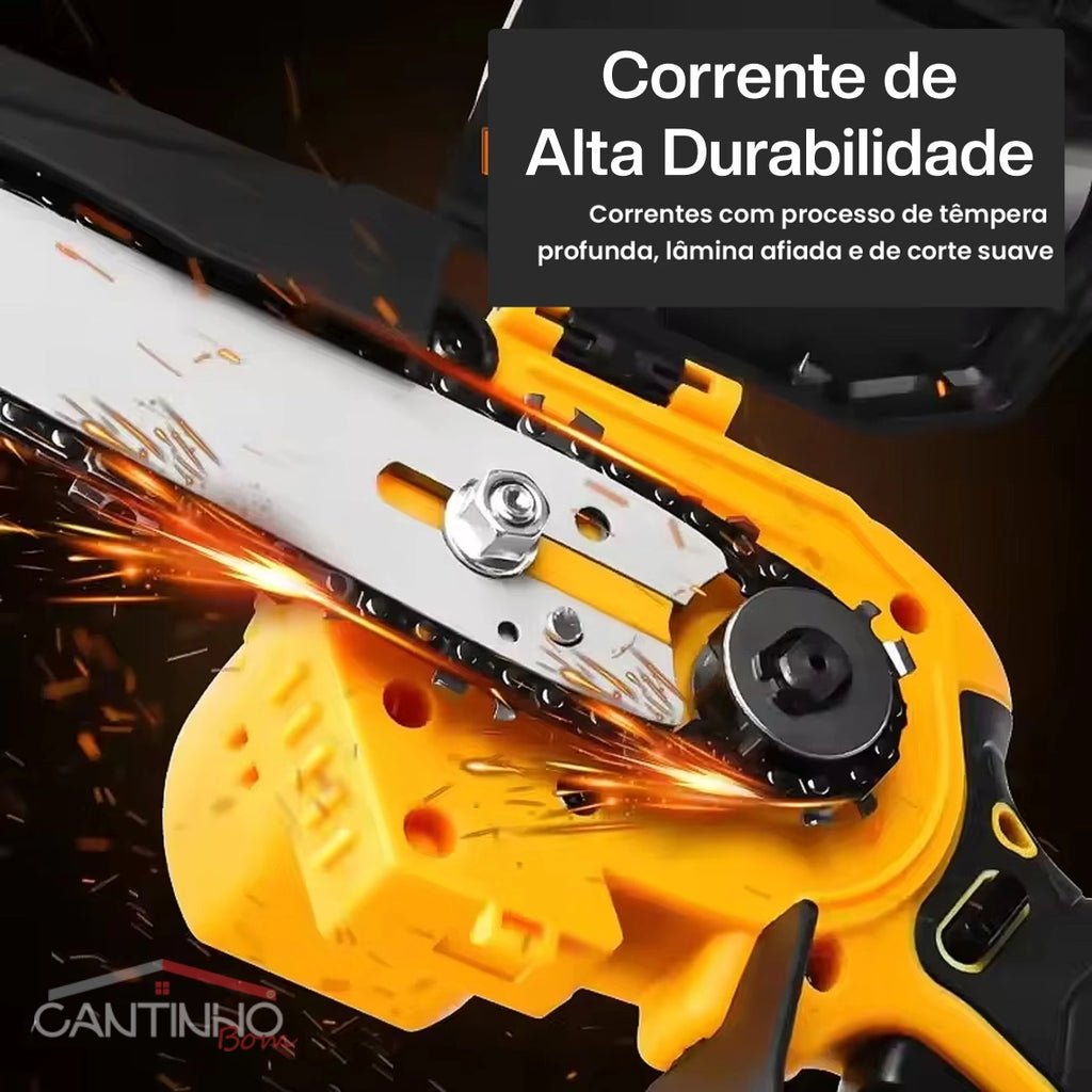 Motosserra Elétrica Com 4 Baterias 21v Bivolt + BRINDE Bolsa de Ferramentas Multiuso - COMPRE 1 LEVE 2